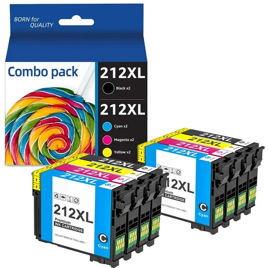 212 XL Ink 212XL 212 Ink Cartridge Replacement(Black, Cyan, Magenta, Yellow, 8 Pack)