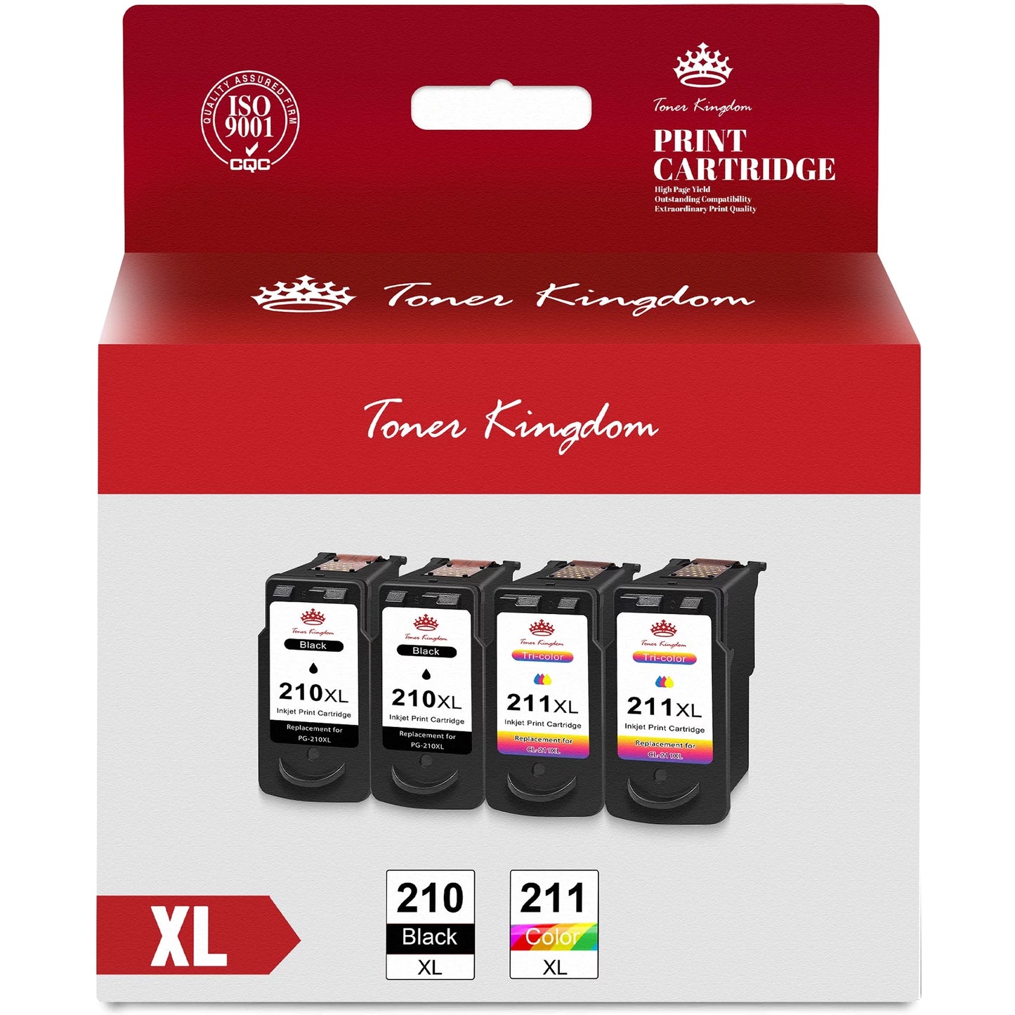 210XL 211XL compatible Ink Cartridge Replacement for Canon Printer (2 Black, 2 tri-Color)