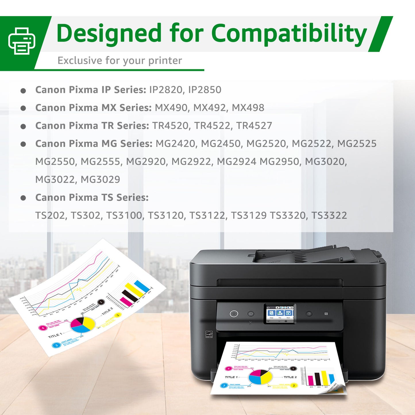 245XL 246XL Ink Cartridges for Canon 245 246MG2920 MG2922 TR4520 TR4522 TR4527 TS3320 TS3322 Printers (2 Pack)