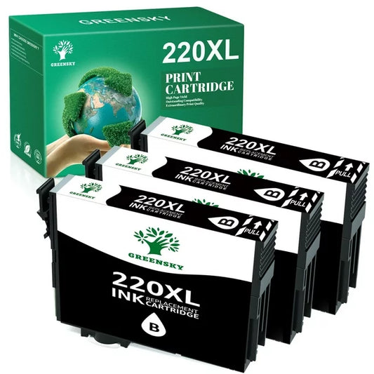 220XL Ink Cartridges Replacement for Epson（3 Black ）