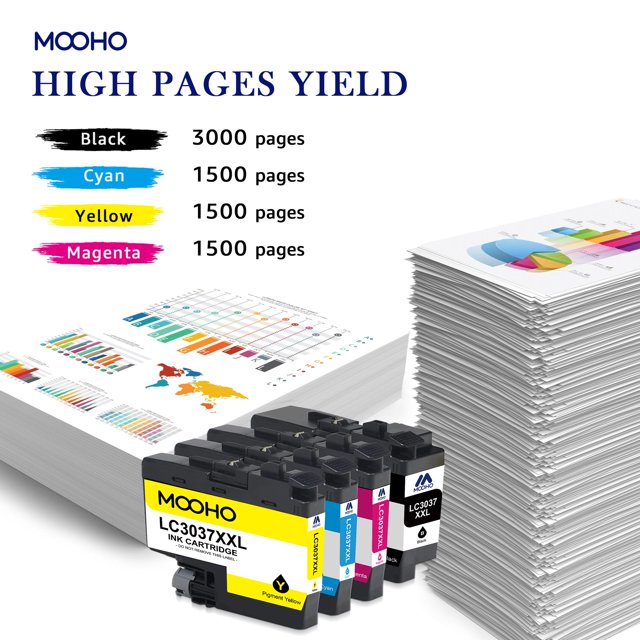 Mooho Compatible LC 3037 Ink Cartridges High-Yield Replacement for Brother (1Black)