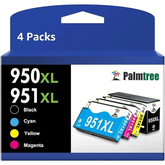 Palmtree 950 951 Ink Cartridge Replacement for  8660 251dw 276dw Printer Ink Cartridge (4 Combo Pack)