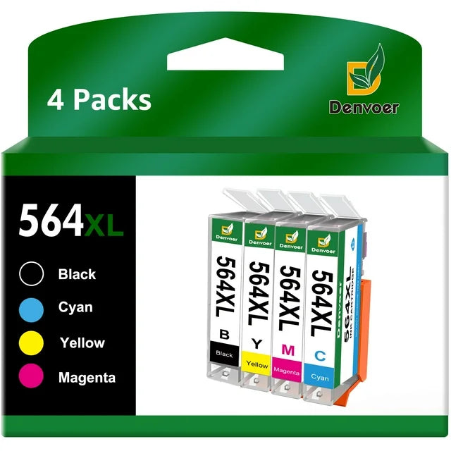 564XL Ink Cartridges Replacement for 564 XL 7520 DeskJet 3520 Premium C309A C410A Printer (BK/C/M/Y)