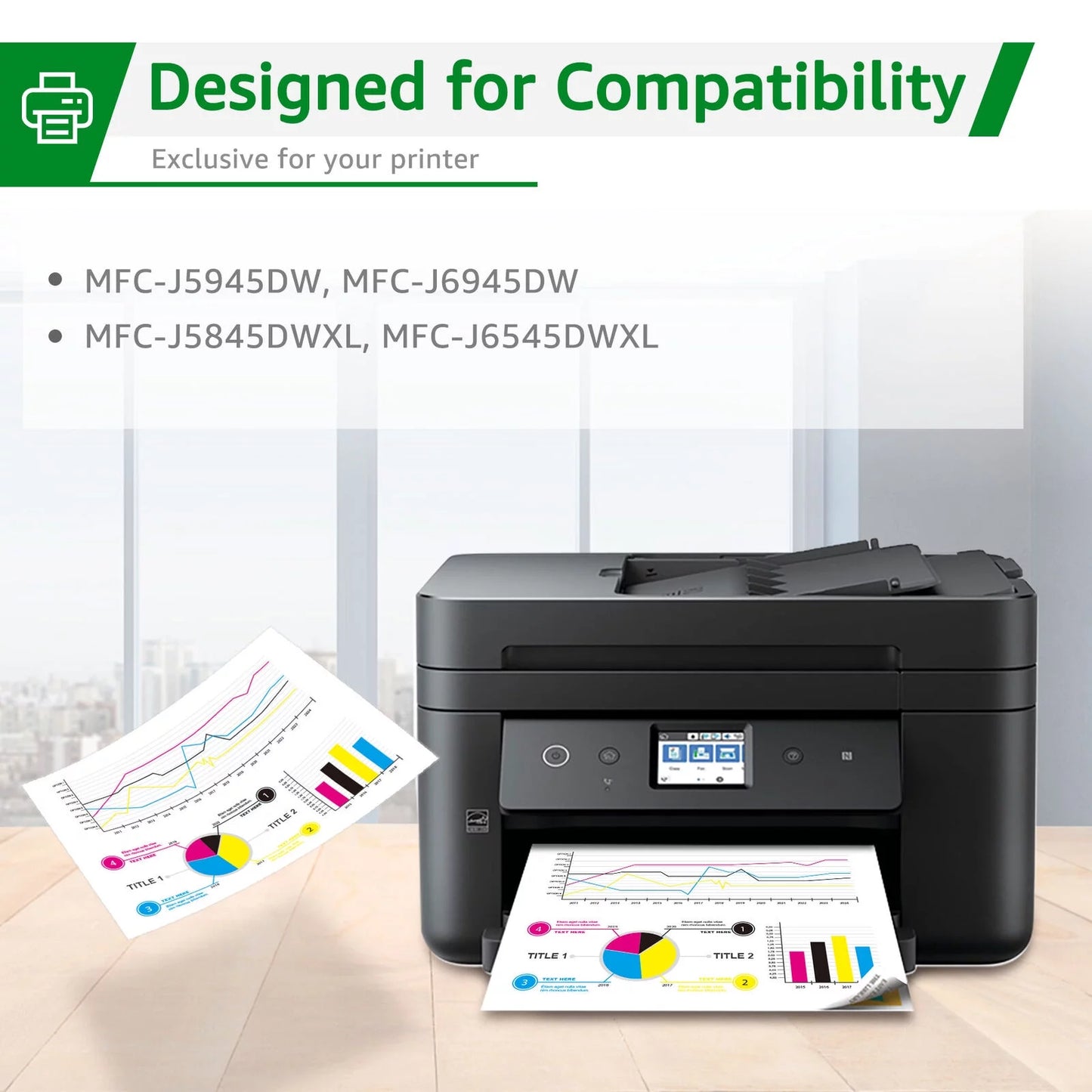 Greensky 3037 XXL Ink Cartridges Compatible Replacement for Brother(LC3037 2BK/1C/1M/1Y) 5PK