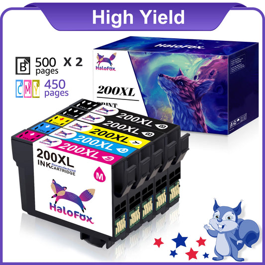 200XL Ink Cartridge Replacement for Epson Printer(2 Black,1 Cyan,1 Magenta,1 Yellow)