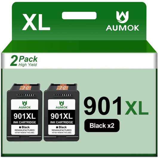 901 Black Ink Cartridges 901 XL Printer Ink 901XL  J4640 J4660 J4680 J4680C Printer (Black, 2 Packs)