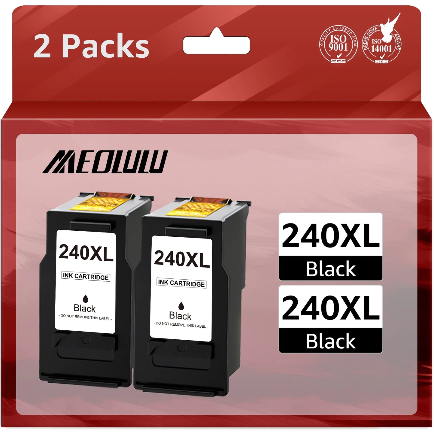 240XL Black Ink Cartridge Replacement for Canon（2 Black）