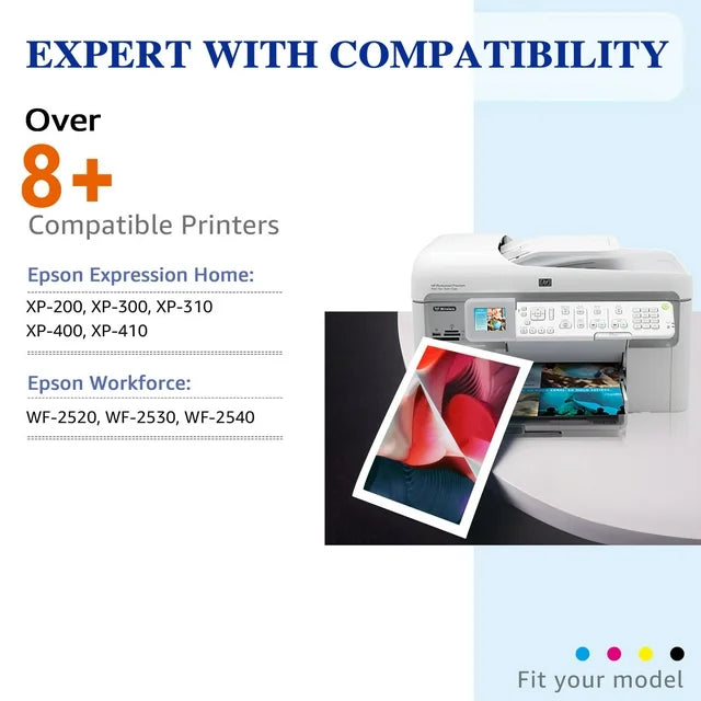 Epson 200 Ink Cartridges Compatible  WF-2530 WF-2540 Printer(1 Black,1 Cyan,1 Magenta,1 Yellow)