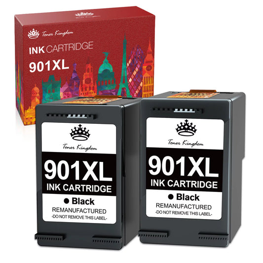 901 Black Ink Cartridges 901 XL Printer Ink 901XL for 901 HP Printer (Black, 2 Packs)