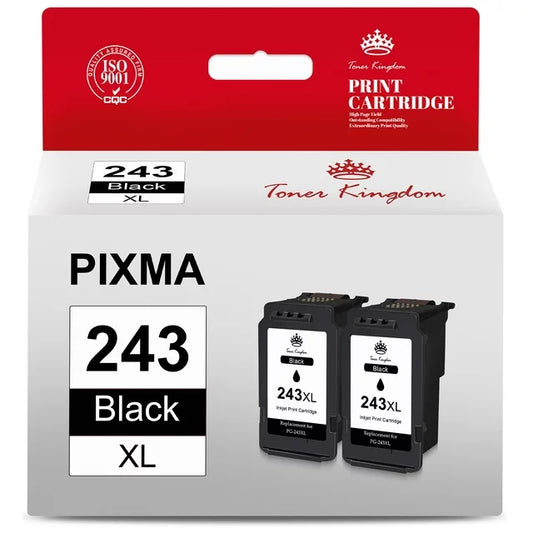 Replacment for PG243 PG-243 Black Ink Cartridge for Canon Series Printer(2 Black)