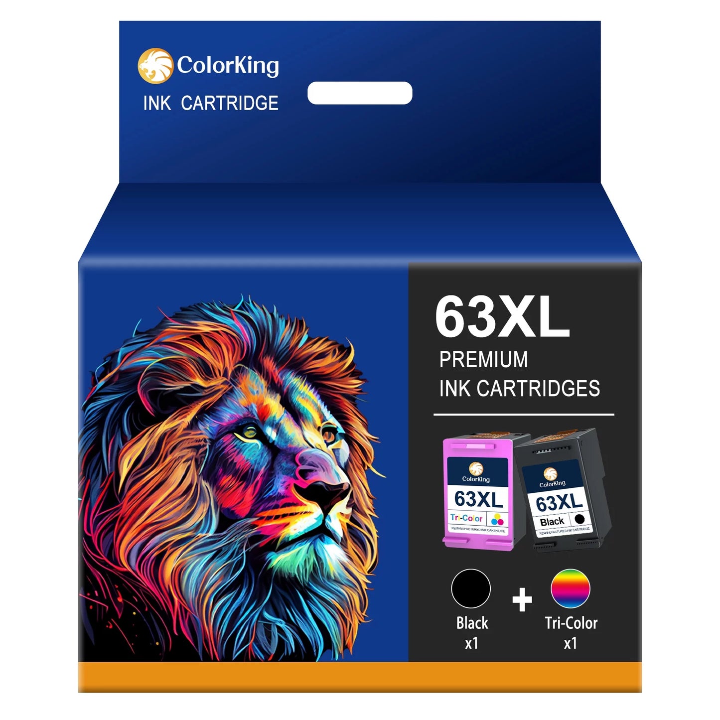 Colorking HP 63XL Ink Cartridges Replacement for HP Printer(Black and Tri-color, 2 Packs)