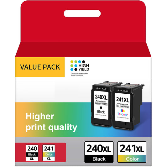 240XL and 241XL Ink Cartridge Replacement forTS5120 MG2120 MG3520 MX452 MX512 MX532 MX472 Printer, 2 Packs