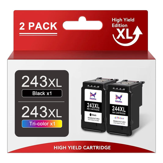 Halofox PG-243XL CL-244XL Ink Cartridges Black Color Combo for Canon Printer