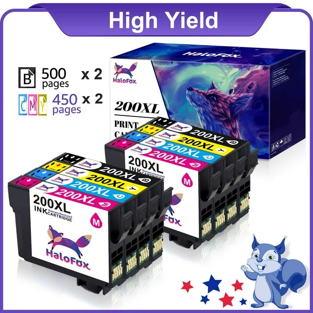 200XL Ink Cartridge Replacement for Epson  Workforce WF-2520 WF-2530 WF-2540 Ink Cartridges (2 Black,2 Cyan,2 Magenta,2 Yellow)