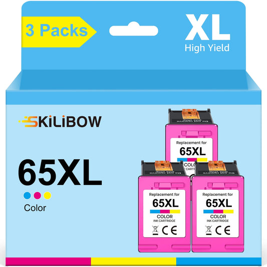 65 XL Color Ink Cartridge High Capacity  2622 2652 Envy 5055 5000 5070 5052 5014 Printer (3 Tri-Color)