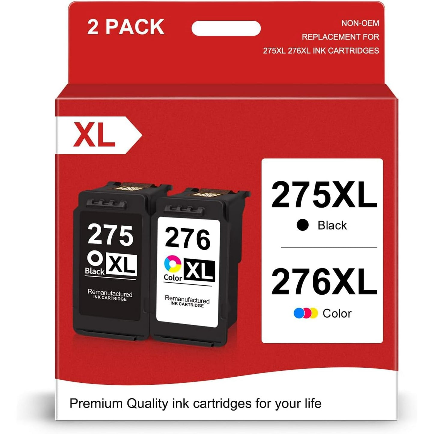 275XL and 276XL Ink Cartridges Combo Pack for Canon Printer (2-Pack)