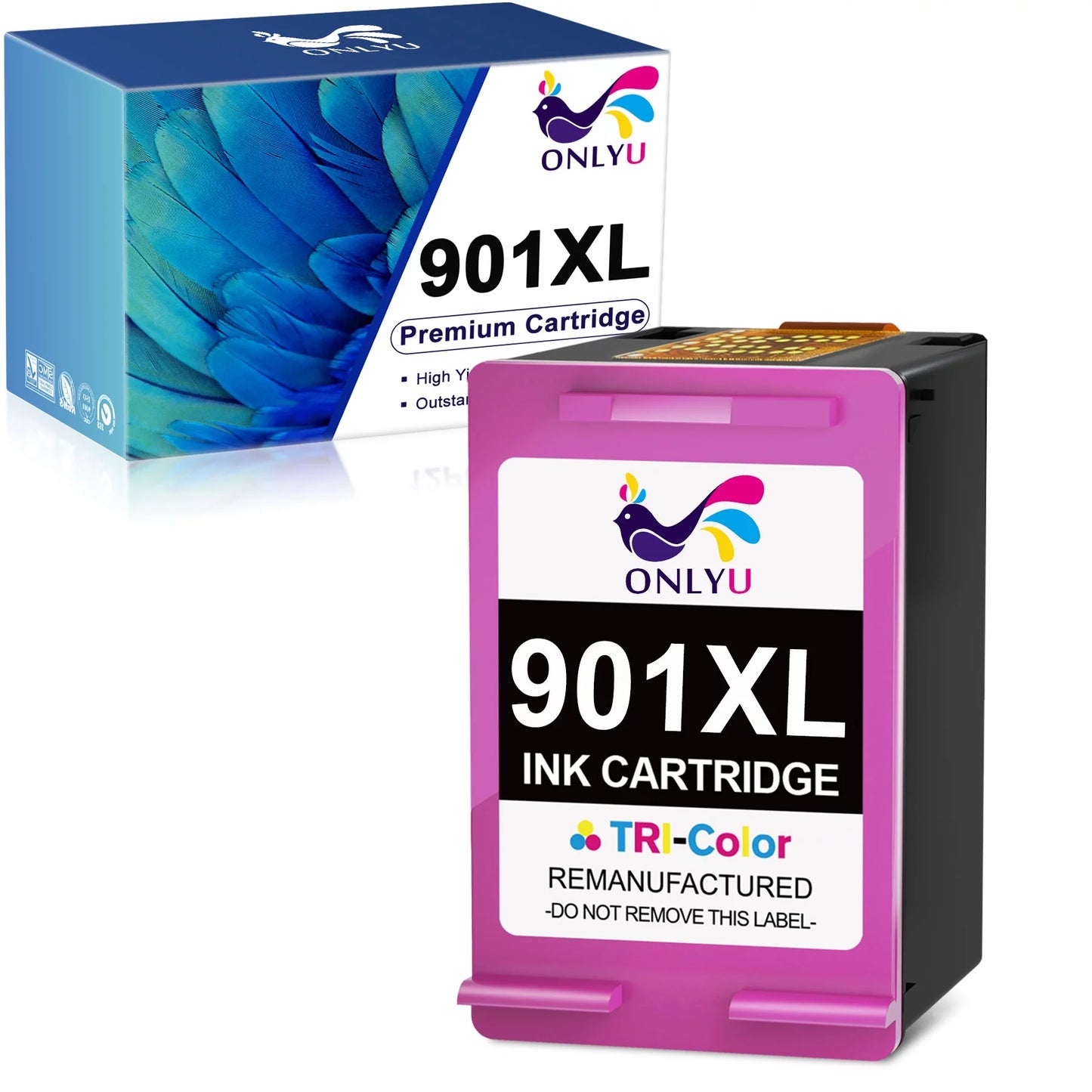 ONLYU 901 Color Ink Cartridge Replacement for HP Printer 1 Pack