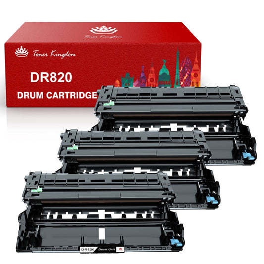 DR820 DR-820 Drum Unit Toner Kingdom Compatible Replacement for Brother Printer (3 Black)