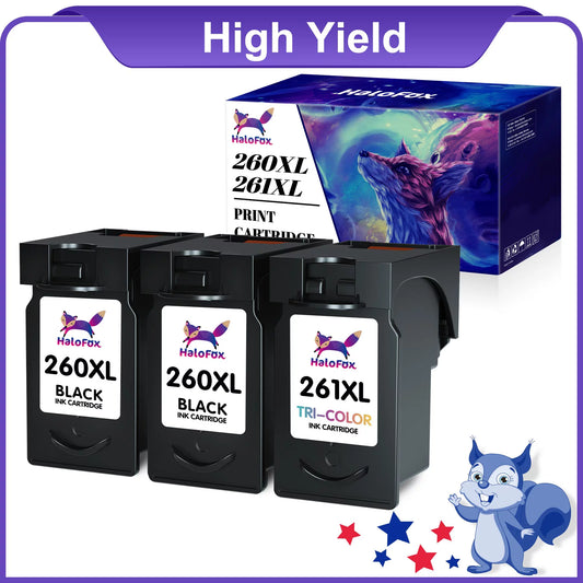 260XL 261XL Printer Ink Replacement for Canon Printer High Yield (2 Black 1 Tri-Color)