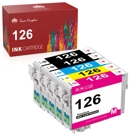 126 Ink Cartridges for Epson (126 Ink,2 Black,1 Cyan,1 Magenta,1 Yellow)