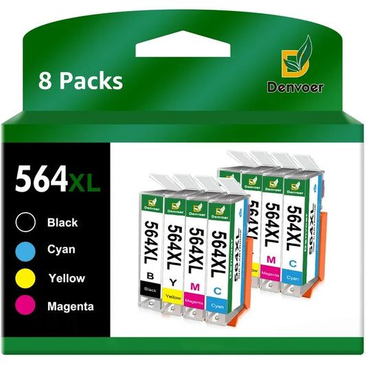 564XL Ink Cartridges Replacement for 564 XL 7520 DeskJet 3520 Premium C309A C410A Printer (2BK/2C/2M/2Y)