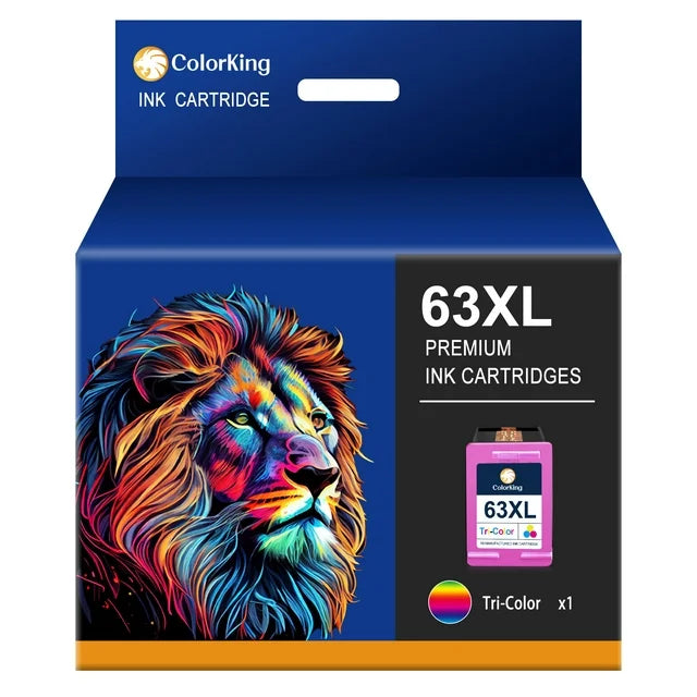 Colorking 63XL Ink Replacement for HP Ink 63  OfficeJet 3830 3833 4650 4652 4655 5255 5258 Printer (1 Pack)