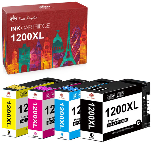 Canon Maxify 1200XL Ink Cartridges 1200 Ink cartridges Replacement for Canon Printer (Black, Cyan, Magenta, Yellow, 4-Pack)