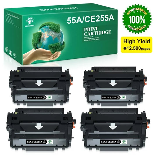 55X Toner Compatible Toner Cartridge Replacement for HP Printer (Black, 4-Pack)