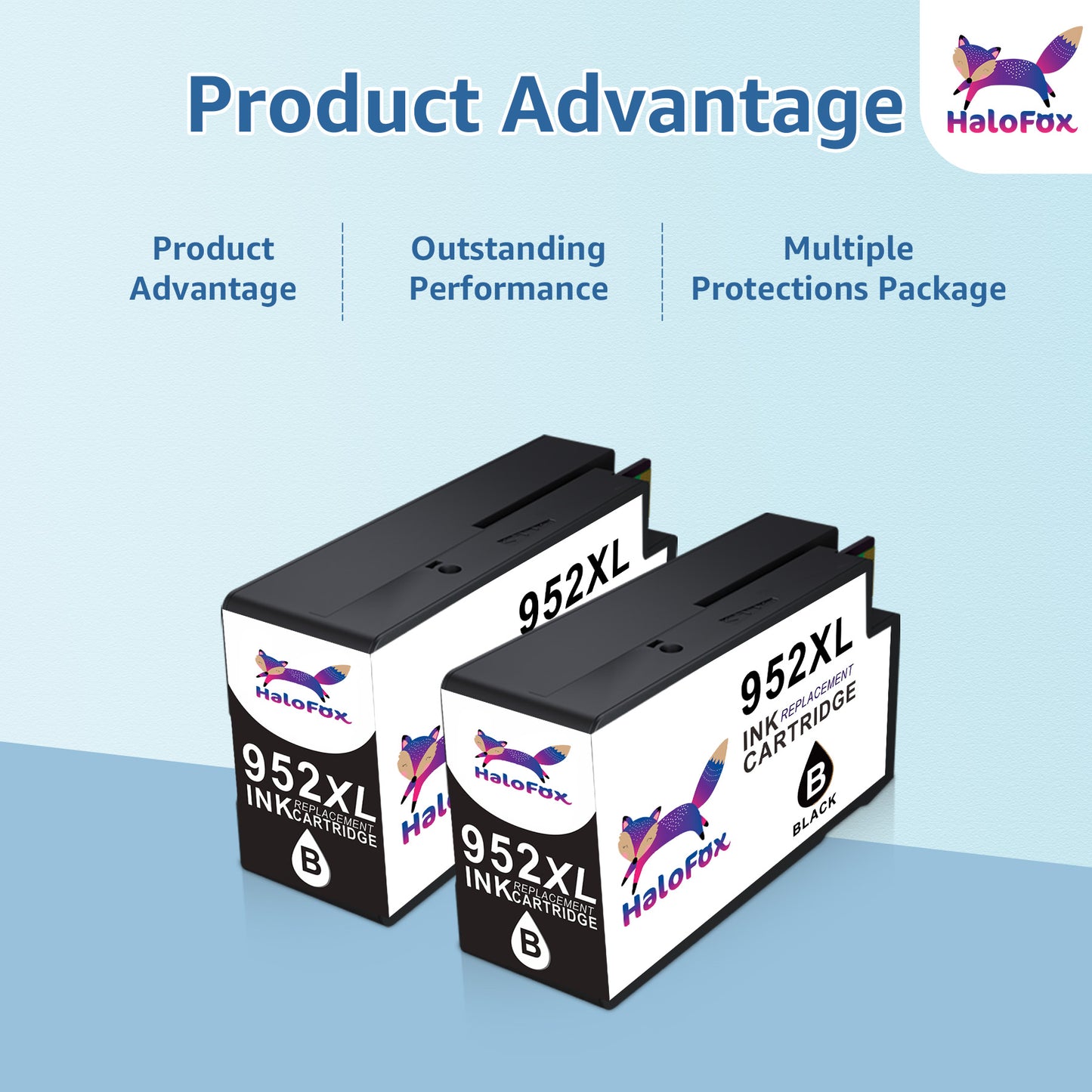 952XL Latest Upgrade Black Compatible Ink Cartridges Replacement for HP 952 XL Black Ink Cartridges Use with Officejet Pro 7740 8210 8710 8720 8740 8715 7720 8725 8730 (2 Packs)