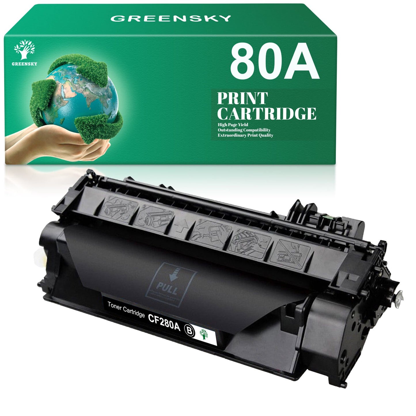 80A Toner Compatible 80X 80A Toner Cartridge Replacement for HP Printer Ink (1 Black)