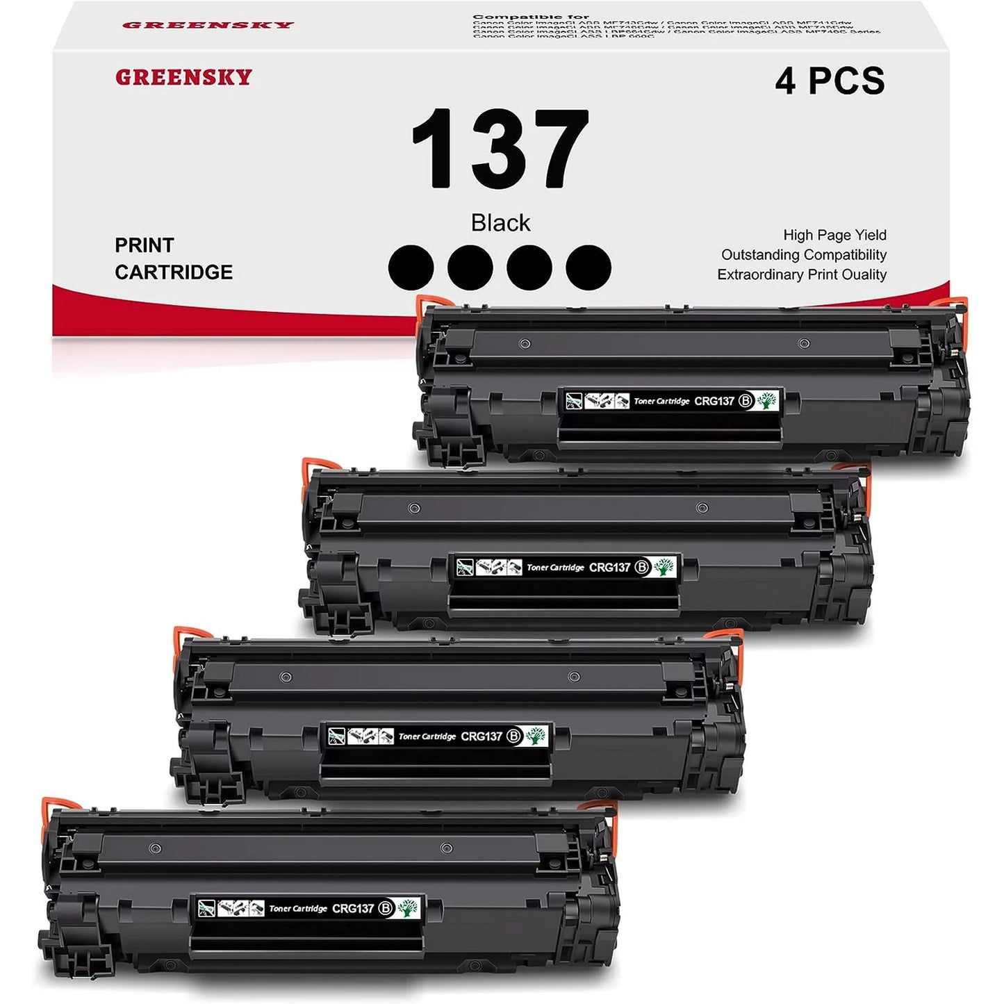 CRG-137 GREENSKY Canon 137 Black Toner Cartridge Replacement for Canon Printer