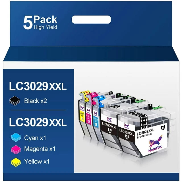 LC 3029 Halofox LC3029 XXL LC3029 Ink Cartridge Replacement for Brother LC3029 LC 3029 to use with MFC-J5830DWXL MFC-J5930DW MFC-J6535DW MFC-J5830DW MFC-J6535DWXL MFC-J6935DW (5 Pack)