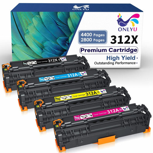 HP 312X Toner Cartridges 312A Toner CartridgesBlack, Cyan, Magenta, Yellow Toner Cartridges (4-pack)