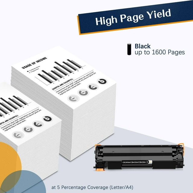 85A CE285A Black Toner Cartridges Replacement for HP CE285A HP 85A Toner Cartridge for HP Pro P1102w P1102 P1109W M1217nfw M1212 M1212nf M1217 Pro Printer (Black, 4 Packs)