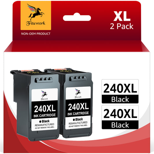 240XL Ink Cartridge for Canon Printer PG-4120 3520 3620 Series Printer (2 Black)