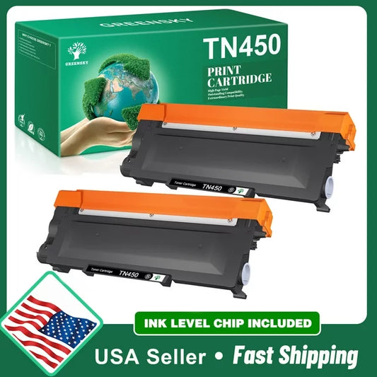 TN450 (2 Black) High Yield Compatible Toner Cartridge Replacement for Brother