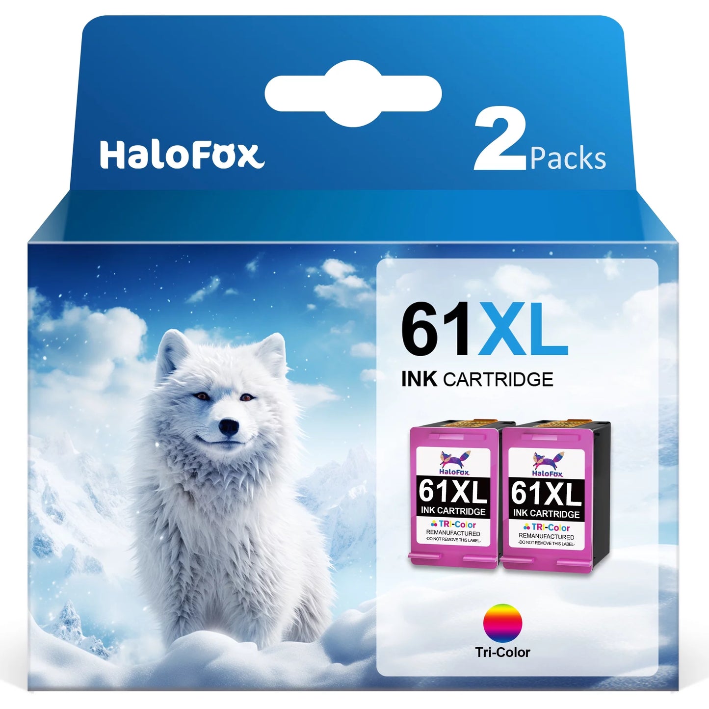 Halofox 61XL Color Ink Cartridge 61 XL Color Ink Cartridge 61 Ink for HP Printer (Tri-color, 2 Pack)