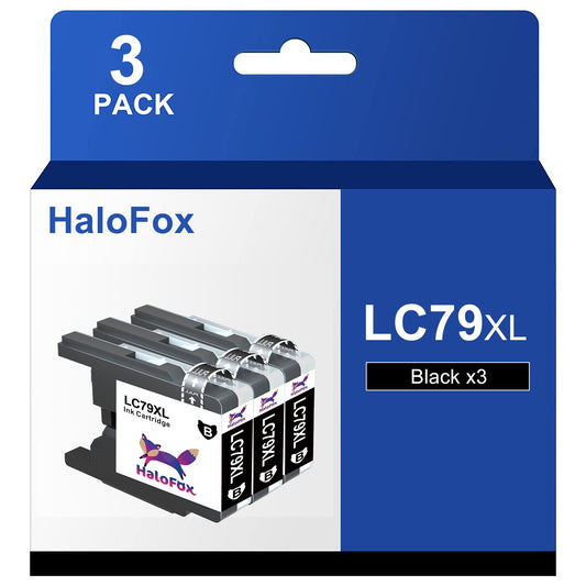 Halofox Ink Cartridge for Brother (3 Black)