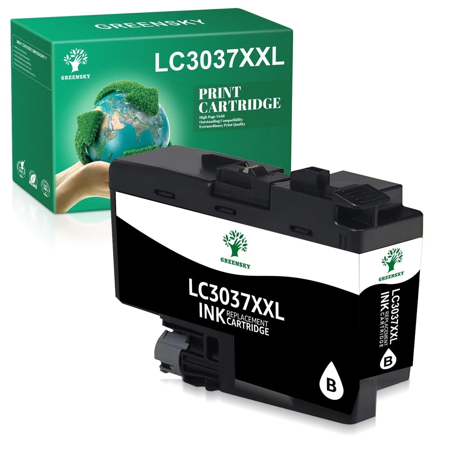 Greensky Compatible 3037 Ink Cartridges High-Yield Replacement for Brother (1Black)