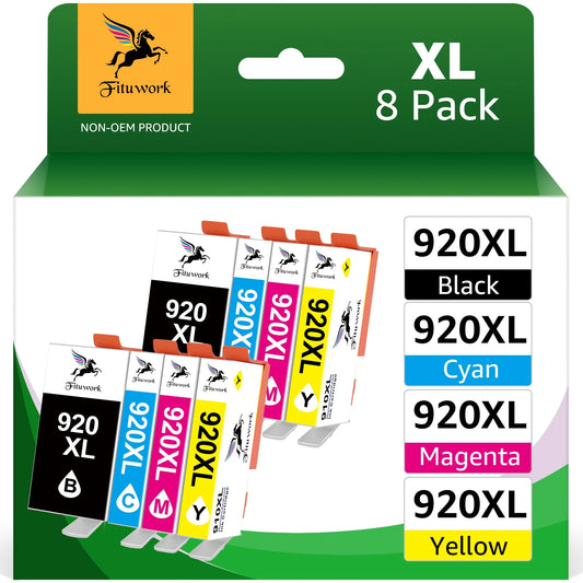 920XL Ink Cartridge Repalcement for HP 920 XL Combo Pack Work for HP Officejet 6500 6500A 7000 7500A E709 Printer (2 Black,2 Cyan,2 Magenta,2 Yellow)