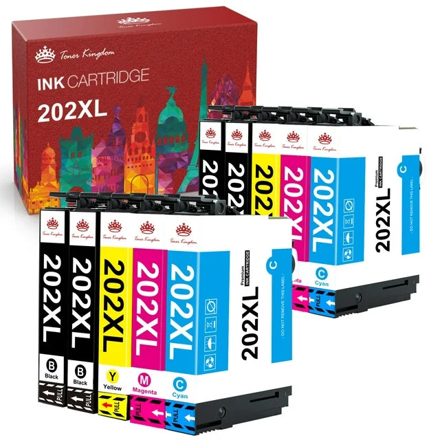 202XL T202 Ink Cartridges for Epson 202 XL  T202XL Black & Color Cartridge（10 Pack）