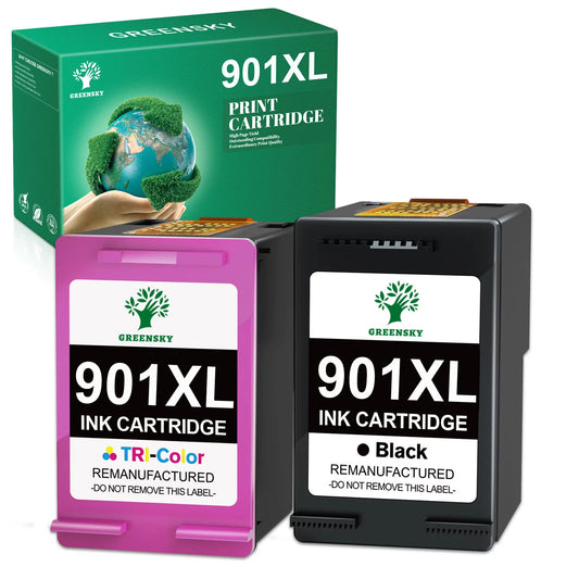 901 Ink HP 901XL Ink Cartridges Replacement For 901 HP, 1 Black & 1 Color