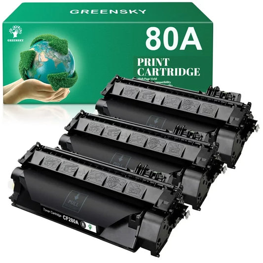 80A 80X Compatible Toner Cartridge Replacement for HP Printer Ink (3 Black)