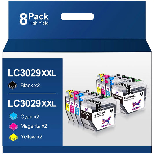 Halofox LC3029XXL Ink Cartridge Replacement for Brother Printer (2 Black,2 Cyan,2 Magenta,2 Yellow)