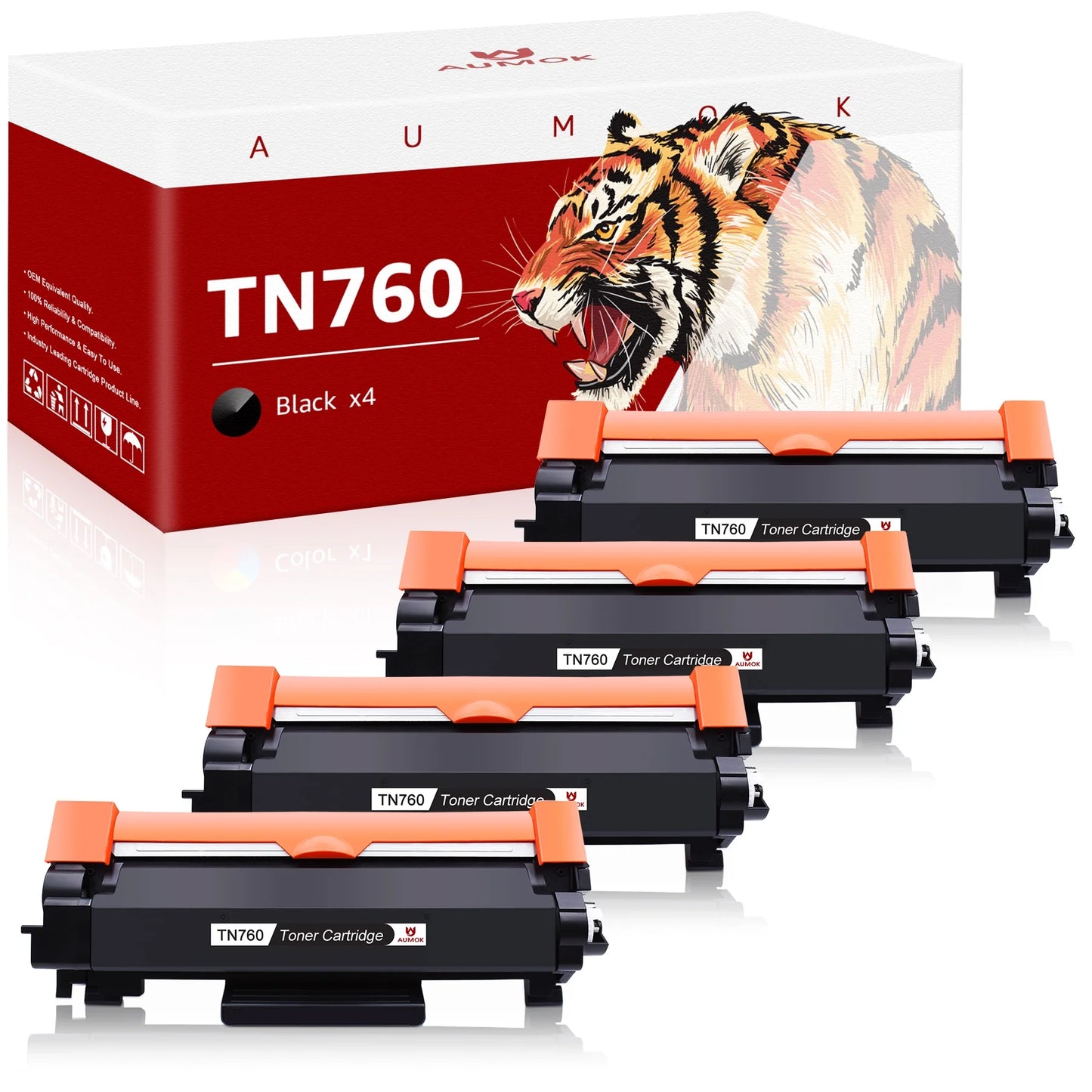 TN760 TN 760 TN730 TN 730 Toner Cartridge for MFC-L2750DW DCP-L2550DW HL-L2395DW L2350DW L2730DW MFC-L2710DW L2730DW L2717DW L2690DW HL-L2390DW HL-L2370DW L2325DW (4 Black)