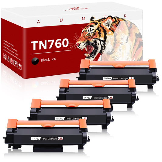 TN760 TN 760 TN730 TN 730 Toner Cartridge for MFC-L2750DW DCP-L2550DW HL-L2395DW L2350DW L2730DW MFC-L2710DW L2730DW L2717DW L2690DW HL-L2390DW HL-L2370DW L2325DW (4 Black)