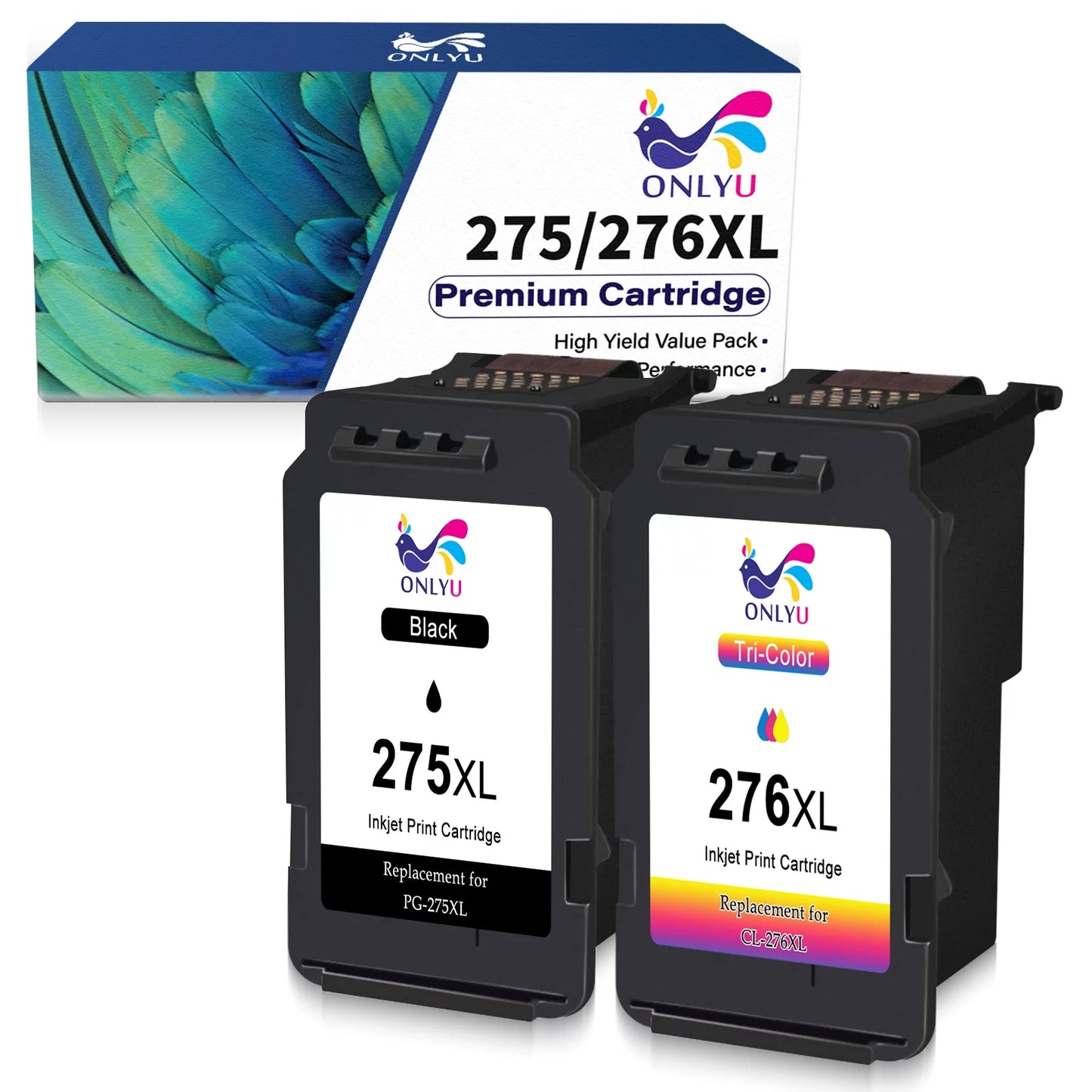 PG-275 CL-276 XL Printer Ink Replacement for Canon Printer (1 Black 1 Color)