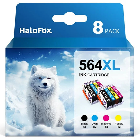 564xl 564 XL Ink Cartridges for HP Printers(Black Cyan Magenta Yellow, 8PK)