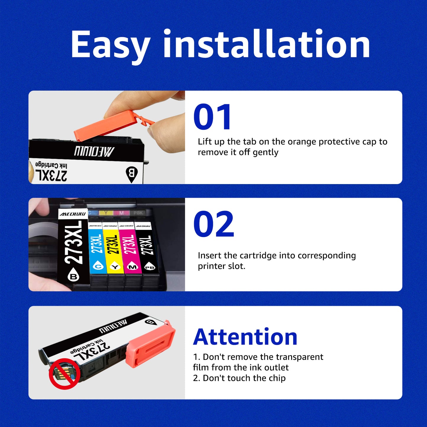 273xl Ink Cartridge High Capacity 273 Ink Replacement for Epson 273xl Ink Cartridges Combo Pack use with XP820 XP810 XP800 XP620 XP610 XP600 XP520 Printer Tray (BCMYPB, 5 Pack)