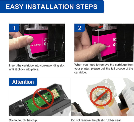 LC201 LC203 Ink Cartridge Replacement for Brother(2 Black, 1 Cyan, 1 Magenta, 1 Yellow)